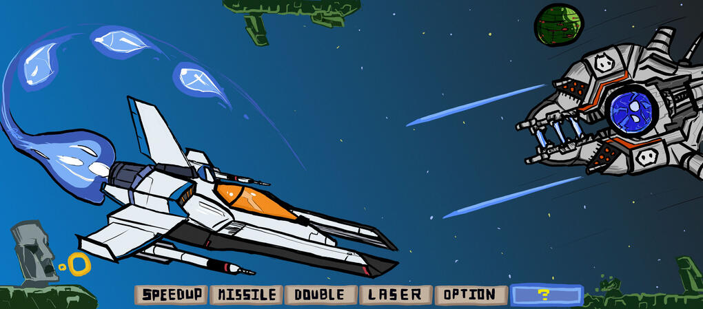 Gradius- Arcade Stick Background Concept